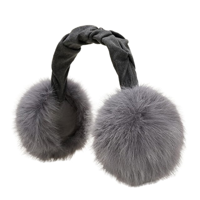Outfmvch Cache-Oreilles pour Femmes d'Hiver Cache-Oreilles d'Hiver Fausse Fourrure Cache-Oreilles Chauds Mignons Pliables Chauffe-Oreilles d'Extérieur pour Femmes Cache-Oreilles Duveteux Gris Taille Unique