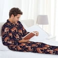 thumbnail image 6 of Sikiie Leopard Print Mens Pajama Set, Soft Warm Long Sleeve Sleepwear, Cozy Button-Down Pjs for Men-XX-Large, 6 of 7
