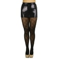 thumbnail image 6 of ToBeInStyle Women's Opaque Diamond Pattern Pantyhose - Black, 6 of 7