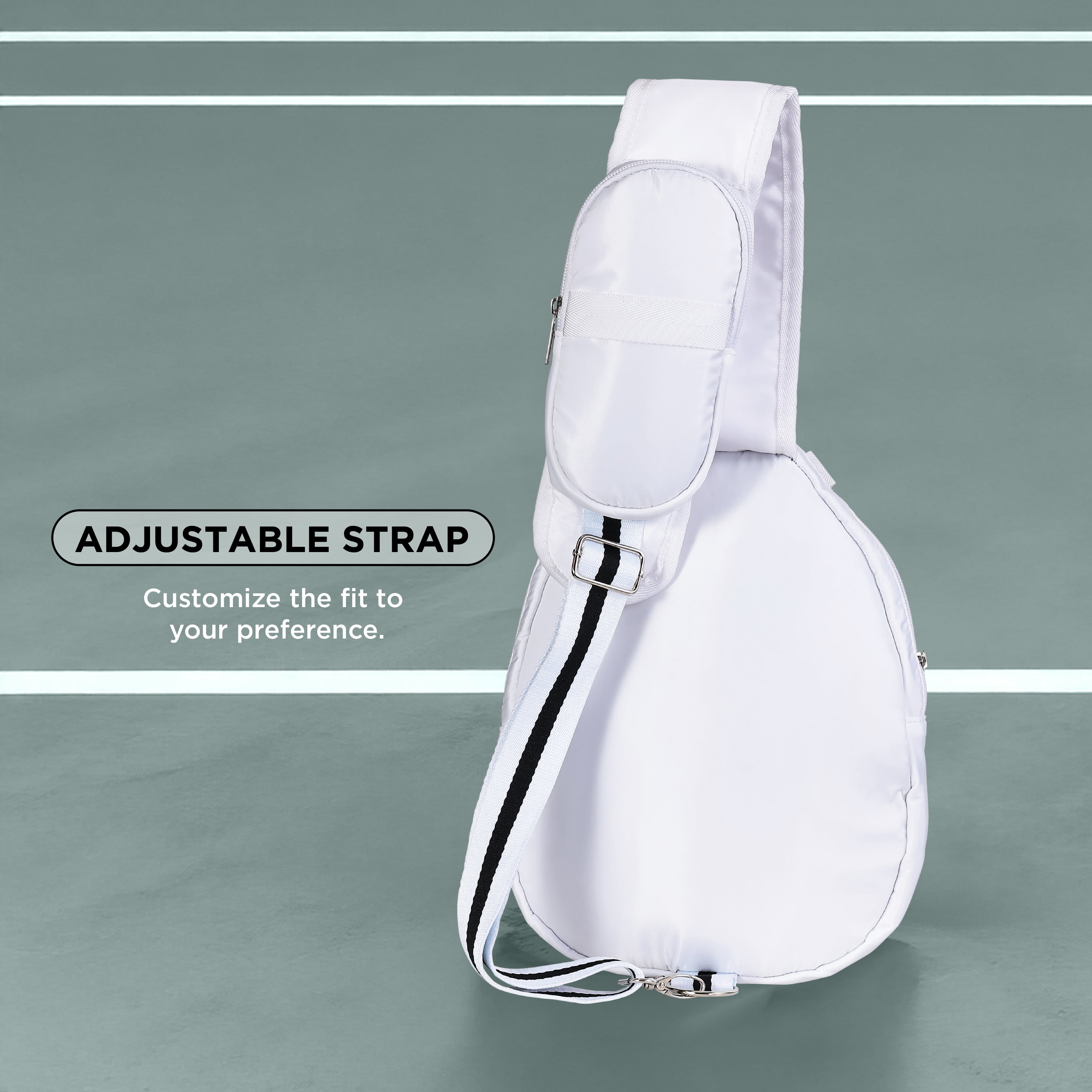 Prince Cross Body Paddle Bag, White– Lightweight Sling Pickle ball & Paddle Sports Bag