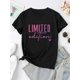 thumbnail image 2 of Camiseta gráfica rosa degradado "Edición Limitada" para mujer: cuello redondo, manga corta, cómoda camiseta de algodón para verano., 2 of 5