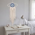 thumbnail image 5 of Kmonabie Hand Woven Macrame Wall Hanging, Cotton Tassel Dreamcatcher Boho Home Wall Decor, 3 Colors for Bedroom Living Room Entryway, White, 5 of 6