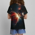 thumbnail image 5 of Delliss Girl's Short Sleeve Tops Starry Sky Printed Summer Loose Casual T-Shirt Round Neck, 5 of 6