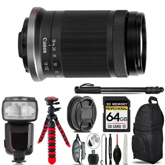 Canon RF-S 18-150mm f/3.5-6.3 IS STM Lens  - 64GB Accessory Kit