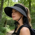 thumbnail image 4 of Wide Brim Straw Hat for Women Men with Neck Flap, Breathable Lightweight Outdoor UV Protection Cap for Beach Fishing Summer Travel, 4 of 6