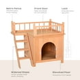 thumbnail image 6 of Pefilos 28" Outdoor Cat House with Lockable Wire Door, Stairs, Outside 2-Story Feral Cat Shelter, Indoor Kitty Condo, Orange, 6 of 8