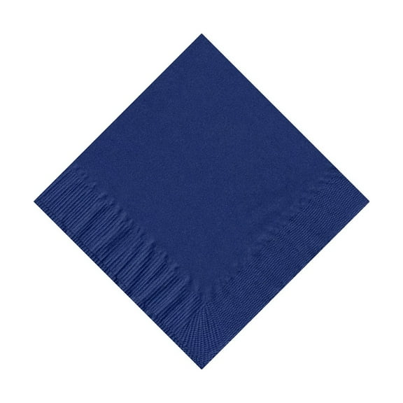 600 -  (12 Pks of 50) 2 Ply Plain Solid Colors Beverage Cocktail Napkins Paper - Navy Blue