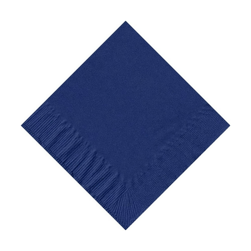 50 Plain Solid Colors Beverage Cocktail Napkins Paper Navy Blue