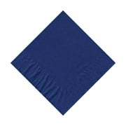 600 -  (12 Pks of 50) 2 Ply Plain Solid Colors Beverage Cocktail Napkins Paper - Navy Blue