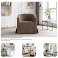 thumbnail image 4 of Locus Bono Swivel Accent Chair for Living Room Bedroom, Comfy Arm Chair Seat for Office, Adult Chair, Linen Fabric, Light brown/Camel, 4 of 5