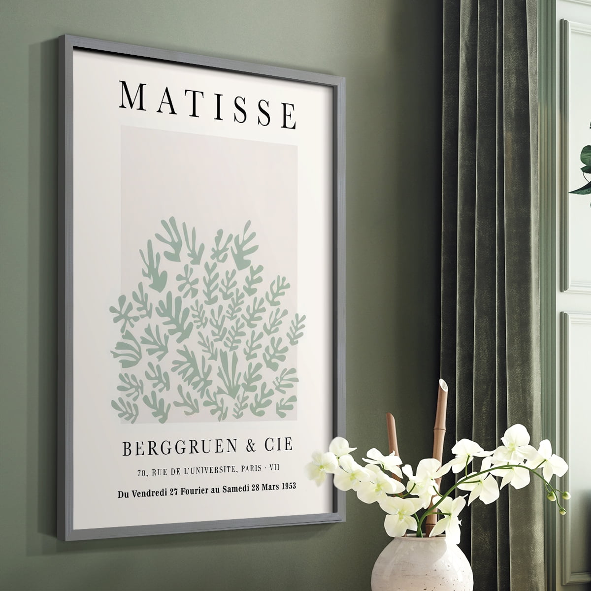 Matisse CLXXIII Framed Print in Gray Solid Wood 8 x 10 Framed Print