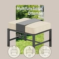 thumbnail image 6 of MF Studio 7-Seater Patio Conversation Set Metal Outdoor Furniture Set with Swivel Chairs and Ottomans - Beige, 6 of 10