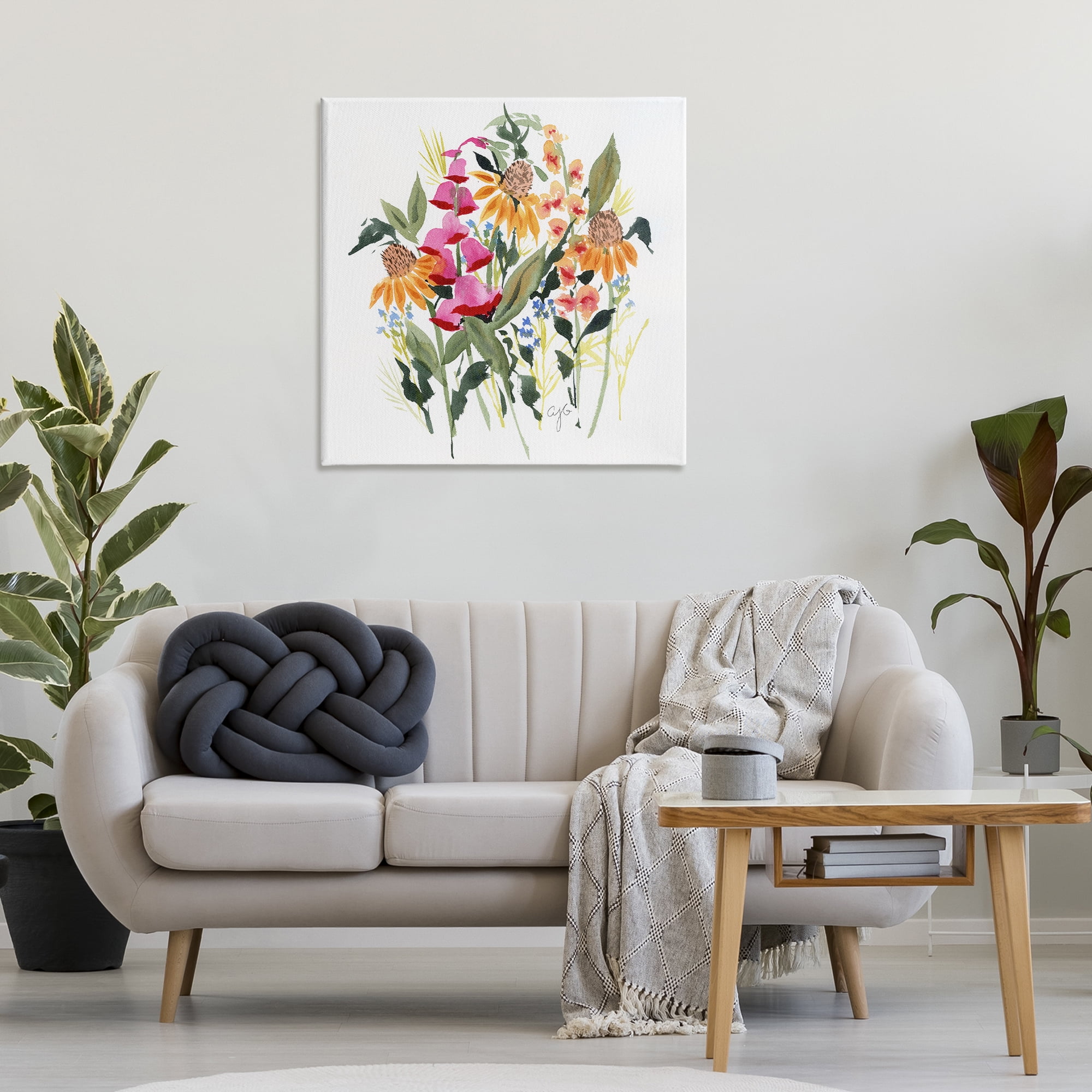 Stupell Industries Abstract Varied Bouquet Botanical & Floral Painting Gallery Wrapped Canvas Art Print Wall Art, 30 x 30