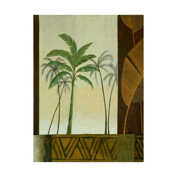 Trademark Fine Art 'Palm Trees And Leaves' Canvas Art by Pablo Esteban