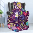 thumbnail image 4 of Love Soft Flannel Fleece Throw Blanket, Love Sixties Inspired Arrangement of Various Retro Elements Heart Feather Love, Cozy Plush for Indoor and Outdoor Use, 60" x 80", Multicolor, by Ambesonne, 4 of 5