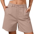thumbnail image 2 of Cmfcve Womens Shorts Dressy High Waisted Wide Leg Shorts Pleated Business Casual Shorts, 2 of 6