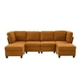 thumbnail image 3 of Resenkos U-Shaped 6-Seat Sectional, Oversized Modular Couch with Chaise and Storage Ottoman, Orange, 3 of 16