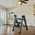 thumbnail image 4 of DYNWAVECA 3 Step Folding Ladder Portable Lightweight for Warehouse Home Indoor Outdoor Black, 4 of 6