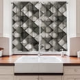 thumbnail image 2 of Ambesonne Geometric Kitchen Curtains, Grey Ombre Squares, 55"x39", Charcoal Grey White, 2 of 3
