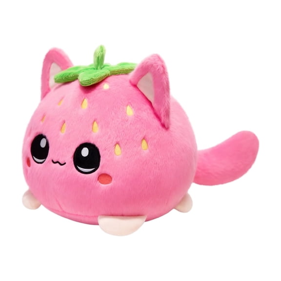 Cthrlog Stuffed Animal Plushies Bedtime Soft Plush Toy Weighted Stuffed Animals Cute Pink Cat with Strawberry, Kawaii Gifts for Kids Teens Adults Home Decor Birthday