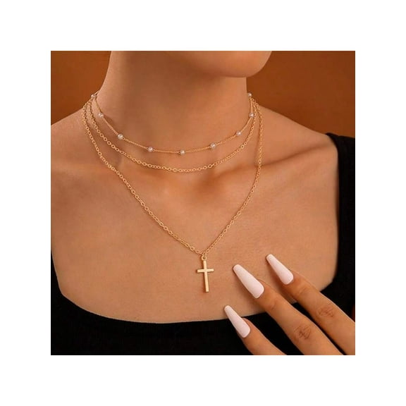 Cross Necklace for Women, Dainty Small Cross Pendant Necklace Simple Gold Cross Necklaces for Women Trendy Faith Jewelry Gift