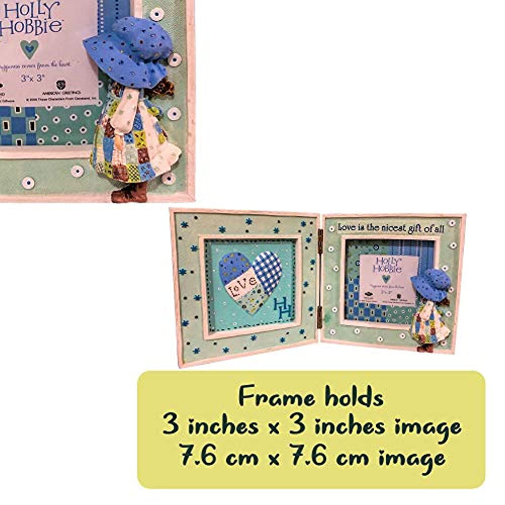 Hollie Hobby Picture Frame Photo BFF Friend Heart Hinged Love Resin 3 by 3 Photo 