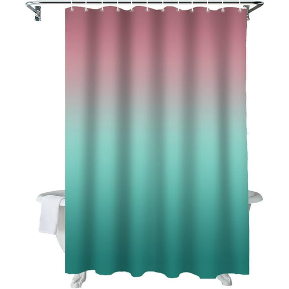 Fabric Shower Curtain for Bathroom, Blue White Ombre Custom Shower Curtain Set with Hooks, Luxury Bathroom Curtains, Abstract Waterproof Polyester Bathroom Accessories, 72x96inch