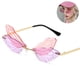thumbnail image 1 of Gafas de sol con forma de ala de libélula para mujer y hombre, sin marco, irregulares, para fiesta, 1 of 8