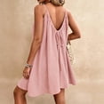 thumbnail image 4 of Asgosdo Women Summer Dresses Cotton Sleeveless Pleated Open Back Drawstring Loose Fit Casual Midi Dress, 4 of 5