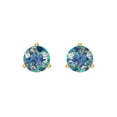 thumbnail image 3 of Clara Pucci 2Ct Synthetic Blue Moissanite Round Cut VVS1 Screw Back Stud 18k Solid hypoallergenic Gold Designer Earrings For April, 3 of 7