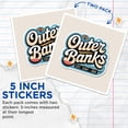 thumbnail image 4 of (2 Pack) Outer Banks Stickers - OBX Beach Vacation - North Carolina Souvenir - 5" On Longest Side - Sticks to Smooth Flat Surfaces - Made in USA - BMCS18249, 4 of 7