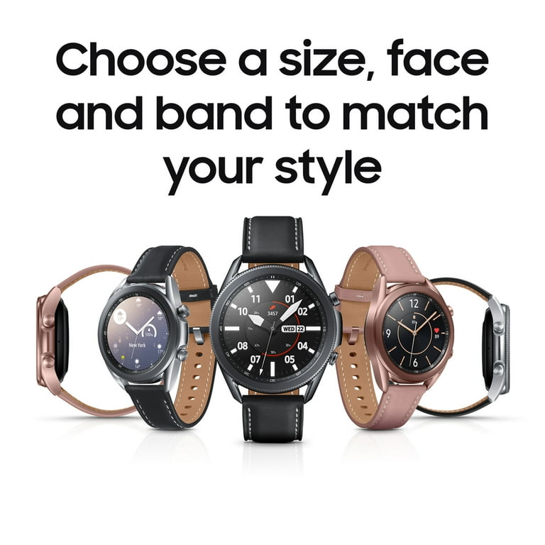 Buy Samsung Galaxy Watch3 Smartwatch (GPS + Bluetooth, 45mm) (Blood Oxygen  Monitoring, SM-R845FZSAINS, Mystic Silver/Black, Leather Strap) Online –  Croma