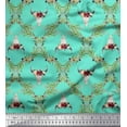 thumbnail image 1 of Soimoi Green Moss Georgette Fabric Floral & Cow Skull Head Damask Print Sewing Fabric Yard 42 Inch Wide, 1 of 4