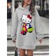 thumbnail image 1 of Nueva falda con capucha cómoda para mujer de otoño e invierno, sudadera holgada informal con estampado de Hello Kitty, estilo retro callejero para juegos de rol, 1 of 1