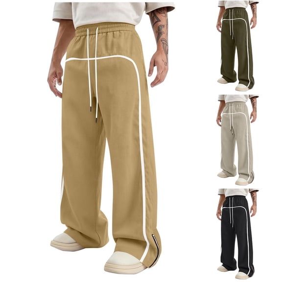 Men's Loose Fit Joggers Casual Drawstring Elastic Waist Pants Trousers with Pockets Breathable Lightweight Quick Dry Athletic Gym Running Streetwear | Zenithor,Army Green L