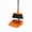 Orange, variant on 2-in-1 Broom with Dustpan Combo Set,Long Handle Dustpan Teeth to Automatically Cleaning Hair Home, White