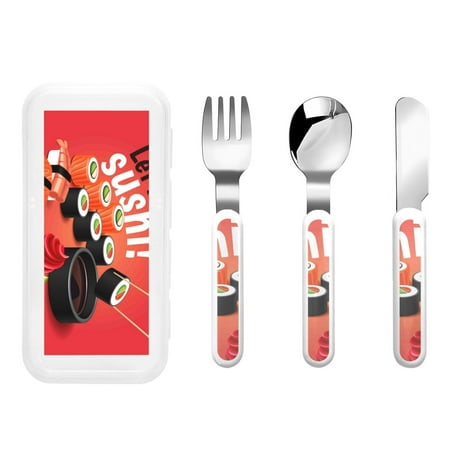 

Qokaie Sushi for Stainless Steel Kids Silverware Set - Children’s Utensil Set - Children s Knife Fork And Spoon Set