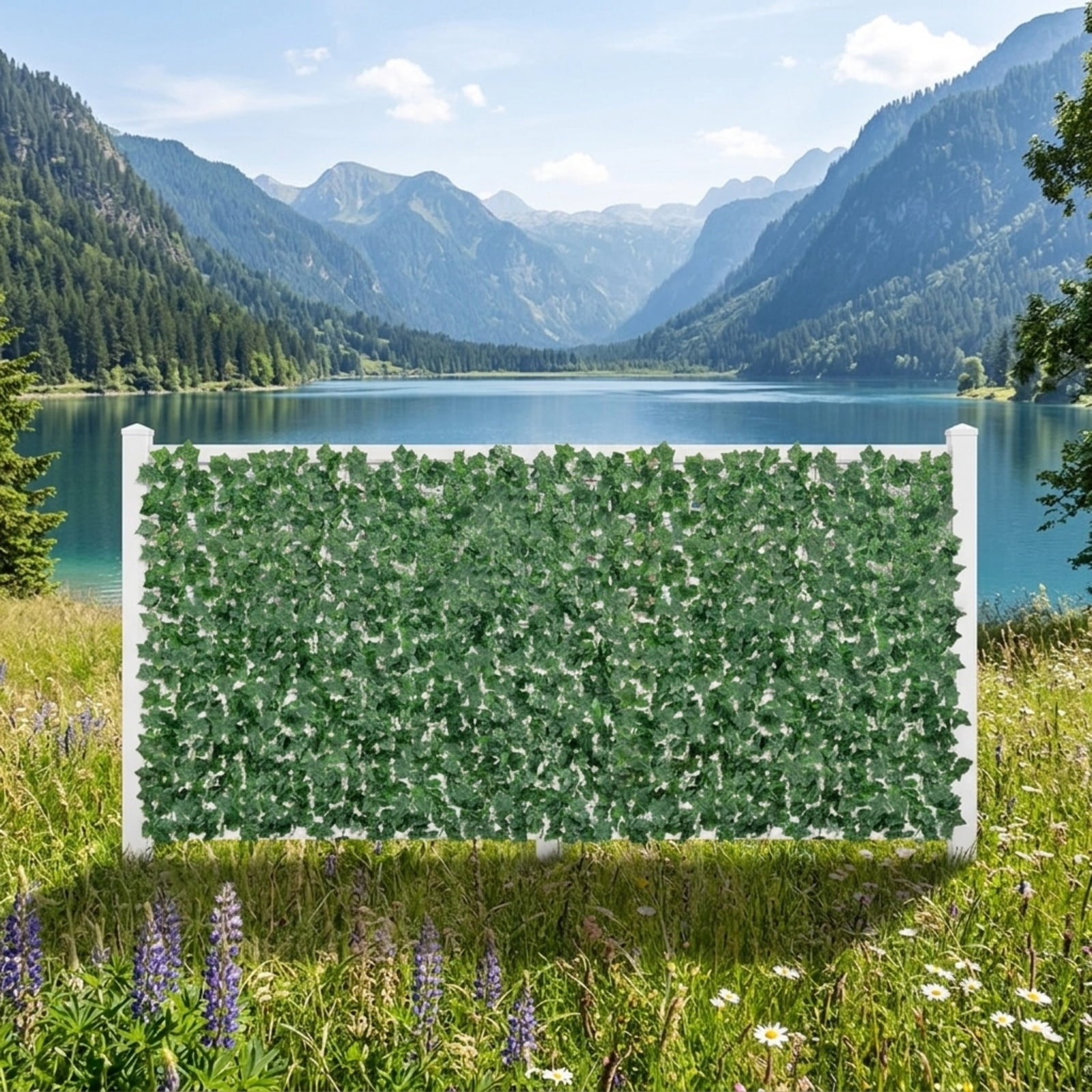 Vebreda Artificial Plant Decor, 120 x 40 Inch Artificial Ivy Privacy Fence, Large 3D Lifelike Ivy Hedge, Versatility and Wide Application