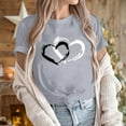 thumbnail image 7 of Yteetum Valentine's Day Shirts for Women Oversized Crewneck Valentines Heart Graphic Print Short Sleeve T Shirt Womens Casual Solid Summer Round Neck Plus Size Loose Fits Tee Top for Valentine Gifts, 7 of 7