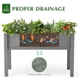 thumbnail image 3 of Raised Garden Bed with Legs, 48x24x30'', Outdoor Wood Elevated Planter Box, Thick Legs, w/Liner, 3 of 8