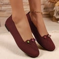 thumbnail image 5 of Daily Outing Comfortable Lightweight Dress Shoes Plus Size Shallow Cut Wide Width Spring Summer Wine 9, 5 of 9