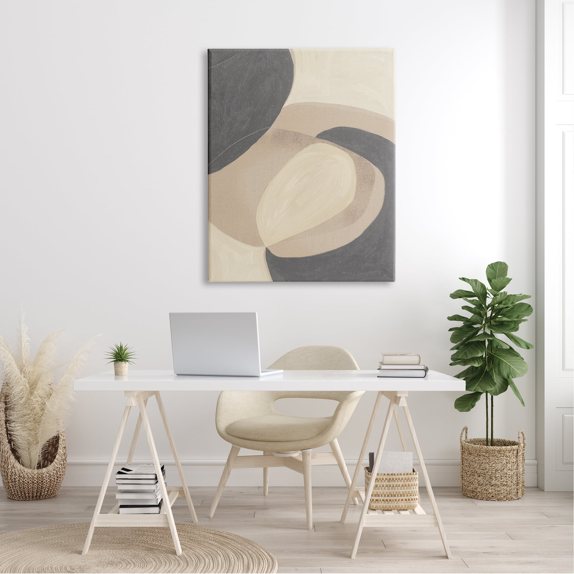 Stupell Industries Modern Rock Shapes Abstract Neutral Tones Canvas Wall Art, 36 x 48, Design by Kippi Leonard