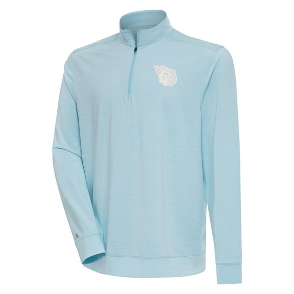 Men's Antigua Powder Blue Cleveland Guardians Bright Quarter-Zip Pullover Top