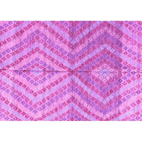 Ahgly Company Indoor Rectangle Abstract Purple Modern Area Rugs, 7' x 10'