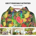 thumbnail image 4 of Lsque Fruits Vegetables And Berries Pattern Casual Women's Hoodie,Hooded Sweatshirt with Kangaroo Pocket,Pullover Hoodie with Eye-catching Drawstrings-Large, 4 of 7
