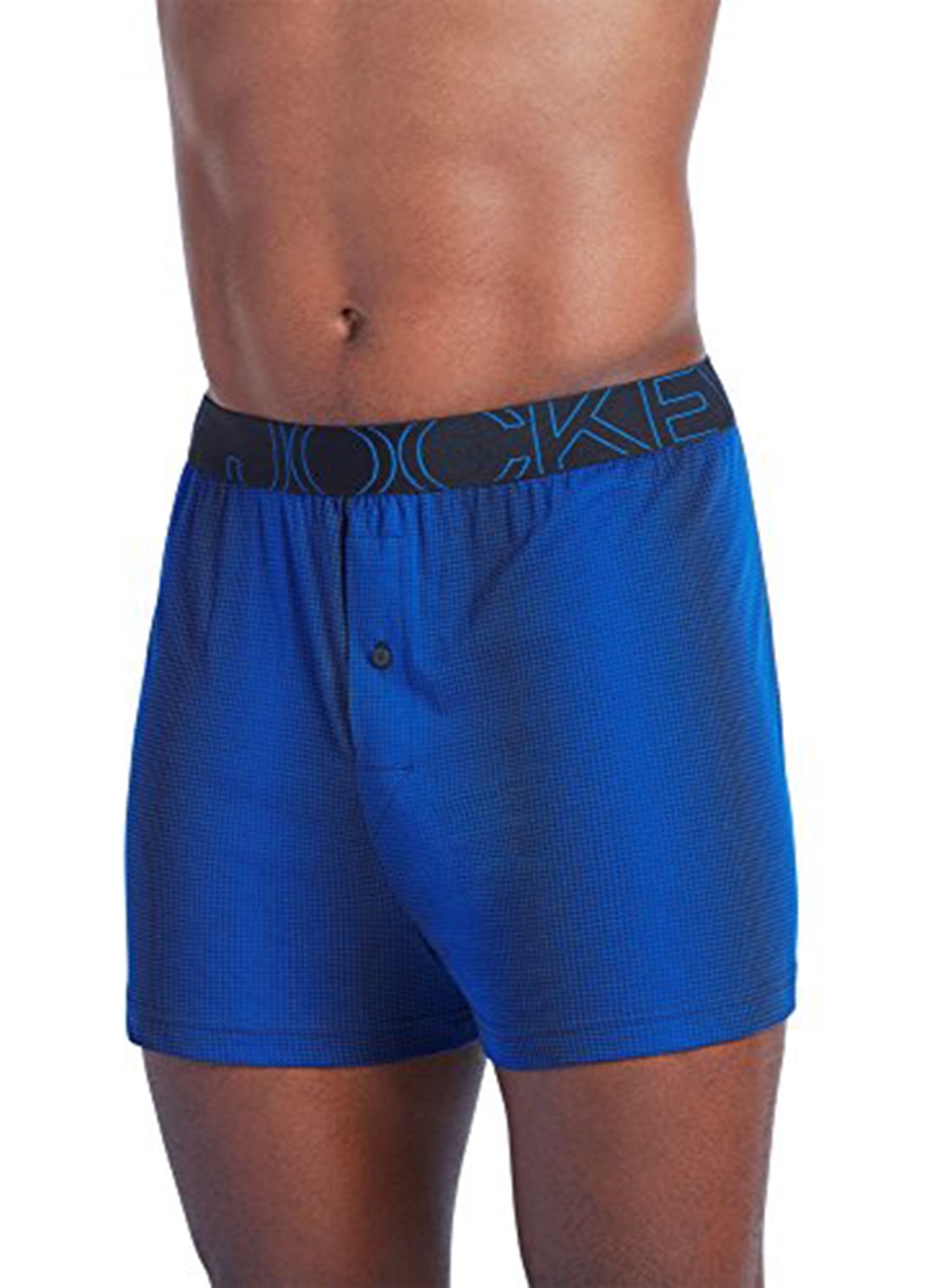 Jockey Men's Underwear ActiveBlend Knit Boxer, blue, Small