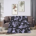 thumbnail image 6 of DouZhe Ultra-Soft Micro Fleece Lightweight Flannel Bed Blanket, Vintage Skulls Exotic Flowers Print Cozy Warm Throw Blankets, 60"x50", 6 of 7