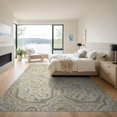 thumbnail image 3 of ODIKA 9'x12' Beige Abstract Medallion Design Washable Area Rug Intricate Inspired Pattern Motif Non-Shedding, Easy Care for Master Suite, California King, Under Bed, 3 of 7