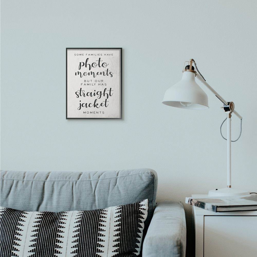 Stupell Industries Straight Jacket Moments Funny Family Word Design Framed Wall Art by Daphne Polselli