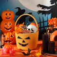 thumbnail image 5 of Teenyyou Halloween Basket, Bucket Pumpkin, Orange, 1 Pack | Cotton Rope Woven with Cute Face, Trick or Treat Candy Storage, Sturdy Handle, Halloween Party Favor and Decoration, 5 of 8